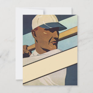 Vintage Sports Baseball Batter, Stylised Art