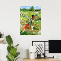 Vintage Sports Baseball, Children Teams Playing