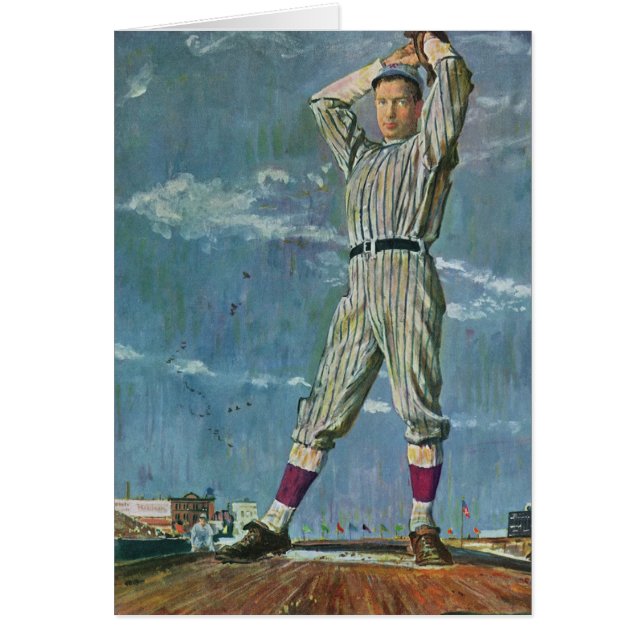 Vintage Sports Baseball, Pitcher in Baseball Game (Front)