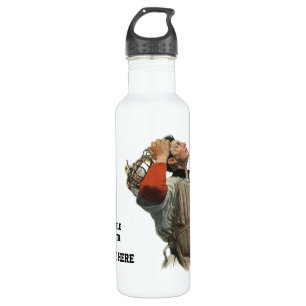 Vintage Sports Baseball Player, Catcher Look Up 710 Ml Water Bottle