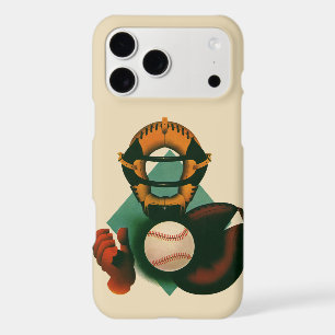 Vintage Sports Baseball Player, Catcher with Mitt