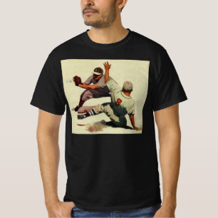 Vintage Sports Baseball, Player Sliding into Home T-Shirt