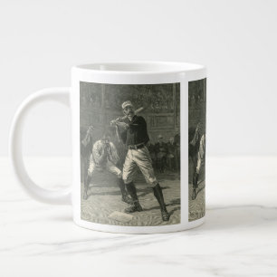 Vintage Sports, Baseball Players by Thulstrup Large Coffee Mug