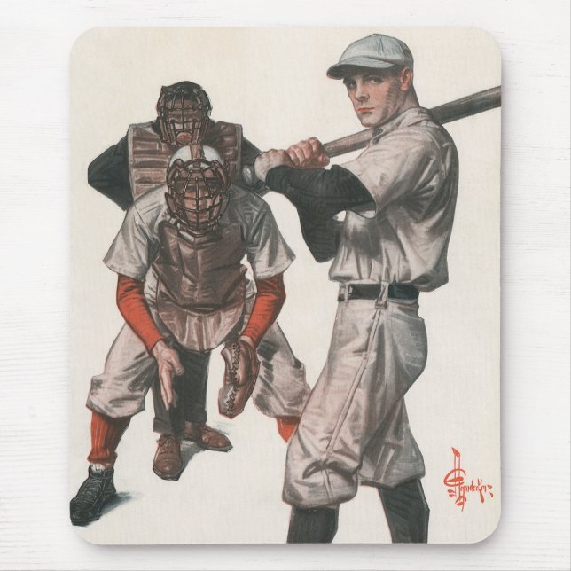 Vintage Sports Baseball Players Mouse Pad (Front)