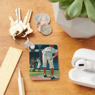 Vintage Sports Baseball Players Pitcher on Mound Key Ring