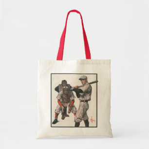 Vintage Sports Baseball Players Tote Bag