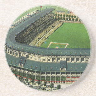 Vintage Sports Baseball Stadium, Aerial View Coaster
