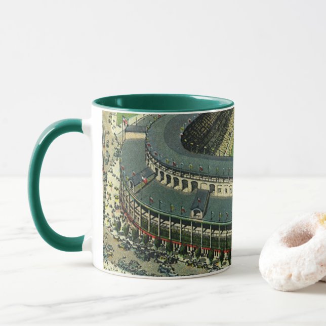 Vintage Sports Baseball Stadium, Aerial View Mug (With Donut)