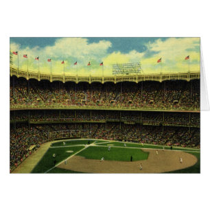 Vintage Sports Baseball Stadium with Crowds
