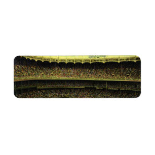 Vintage Sports Baseball Stadium with Crowds Return Address Label