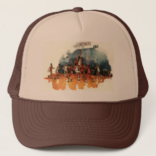 Vintage Sports Basketball Game, Basketball Players Trucker Hat
