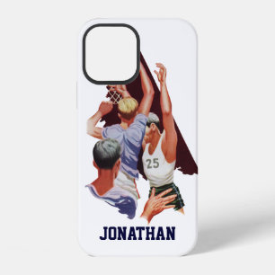 Vintage Sports, Basketball Players in a Game iPhone Case