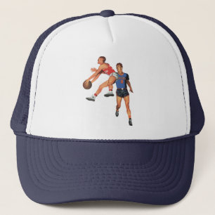 Vintage Sports, Basketball Players in a Game Trucker Hat