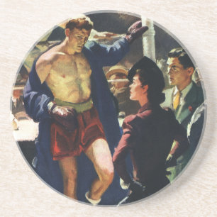 Vintage Sports Boxing, Boxer Leaving the Ring Coaster