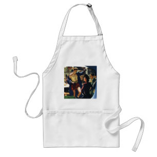 Vintage Sports Boxing, Boxer Leaving the Ring Standard Apron