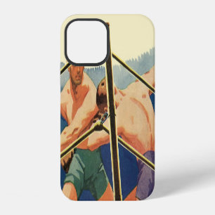 Vintage Sports Boxing, Boxers During a Match iPhone 12 Case