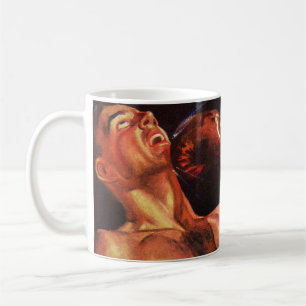 Vintage Sports Boxing, Boxers Punching Fight Coffee Mug