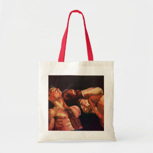 Vintage Sports Boxing, Boxers Punching Fight Tote Bag