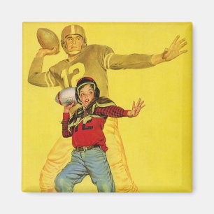 Vintage Sports, Boy as Future Football Quarterback Magnet