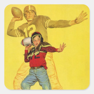 Vintage Sports, Boy as Future Football Quarterback Square Sticker