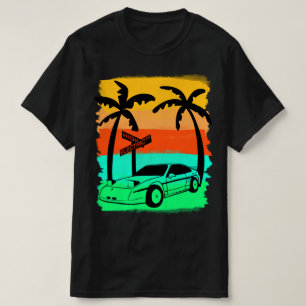Vintage Sports Car Beach Front Electric Shirt