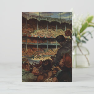 Vintage Sports Fans in a Baseball Stadium