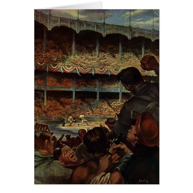 Vintage Sports Fans in a Baseball Stadium (Front)