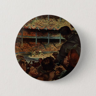 Vintage Sports Fans in a Baseball Stadium 6 Cm Round Badge