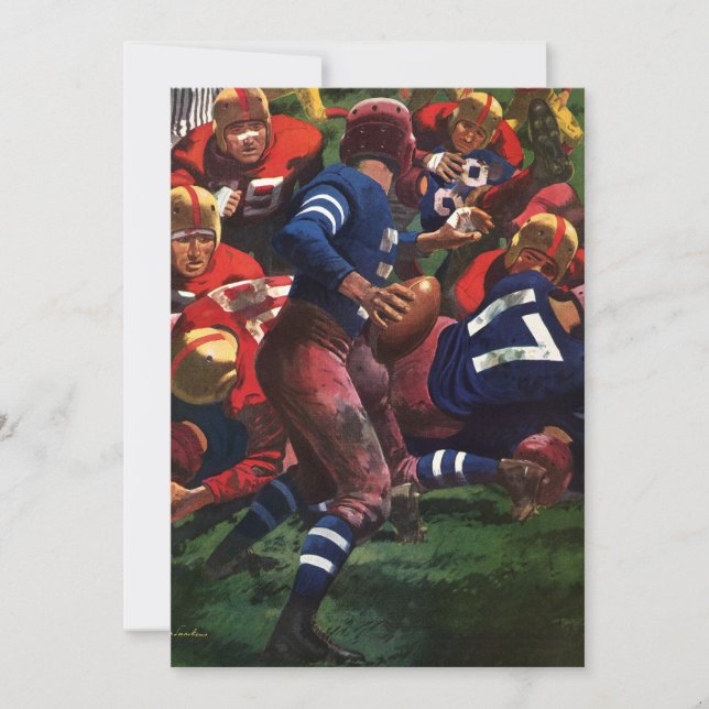 Vintage Sports Football Player Quarterback in Game (Front)