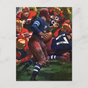 Vintage Sports Football Player Quarterback in Game Postcard