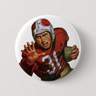 Vintage Sports Football Player Running Back No. 31 6 Cm Round Badge