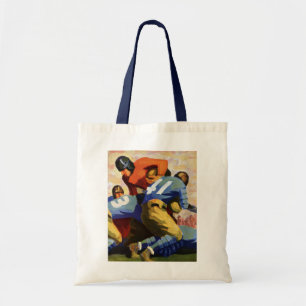 Vintage Sports, Football Players in a Game Tote Bag