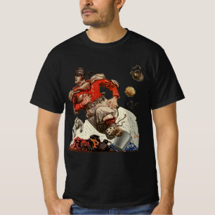 Vintage Sports Football Quarterback Player Running T-Shirt