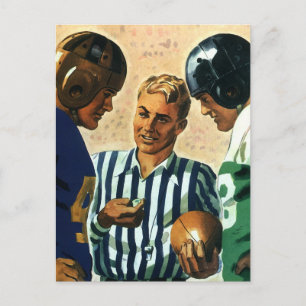 Vintage Sports, Football Referee Coin Toss Postcard
