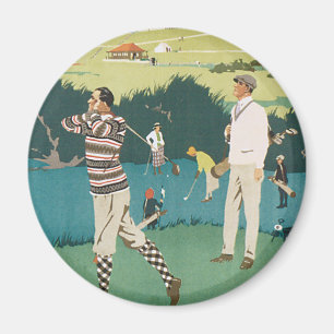 Vintage Sports Golf in Scotland, Golfers Golfing Magnet