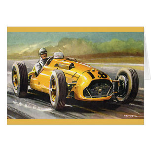 Vintage Sports Racing, Yellow Race Car Racer