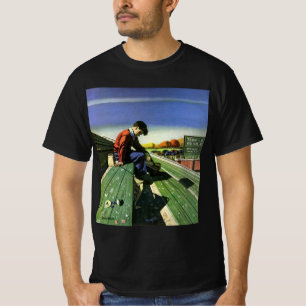 Vintage Sports, Sad Football Fan with Megaphone T-Shirt