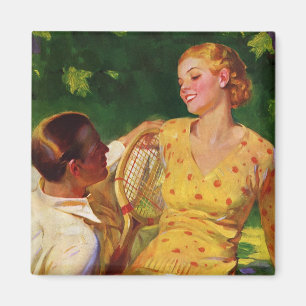 Vintage Sports Tennis, Love and Romance Magnet