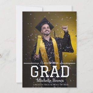 Vintage Sporty Editable Colour Graduation  Invitation