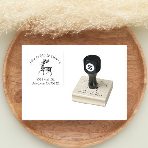 Vintage Spotted Deer Personalised Rubber Stamp