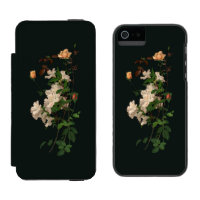 Vintage Spray of Flowers on Black