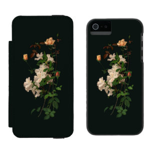 Vintage Spray of Flowers on Black Incipio Watson™ iPhone 5 Wallet Case