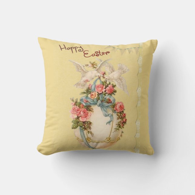 Vintage Spring And Easter Egg Cushion (Front)