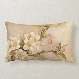 Vintage Spring Blossoms Lumbar Cushion