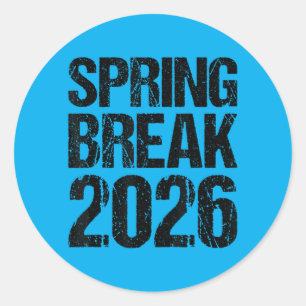 Vintage Spring Break 2026 Funny Spring Break Classic Round Sticker