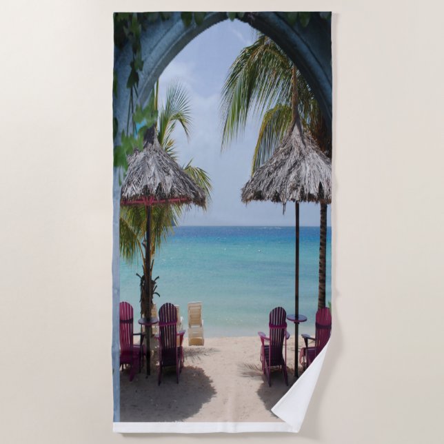Vintage Spring Break Vacation Beach Towel (Front)