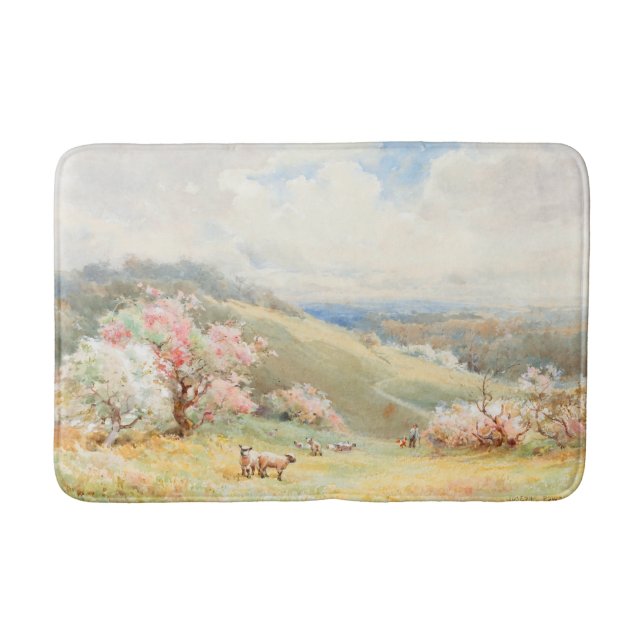 Vintage Spring by Joseph Rubens Powell Bath Mat (Front)