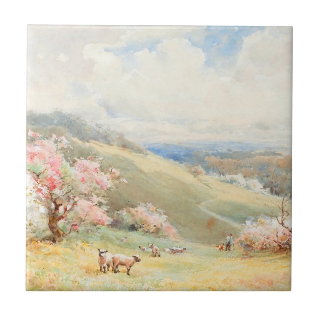 Vintage Spring by Joseph Rubens Powell Ceramic Tile (Front)