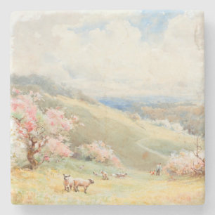 Vintage Spring by Joseph Rubens Powell Stone Coaster