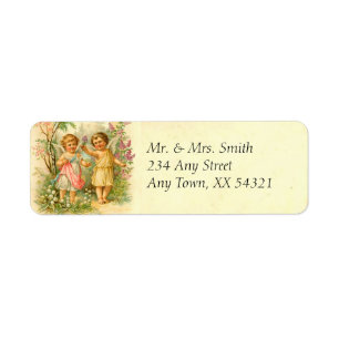 Vintage Spring Cherubs Return Address Label